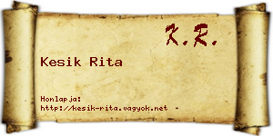 Kesik Rita névjegykártya